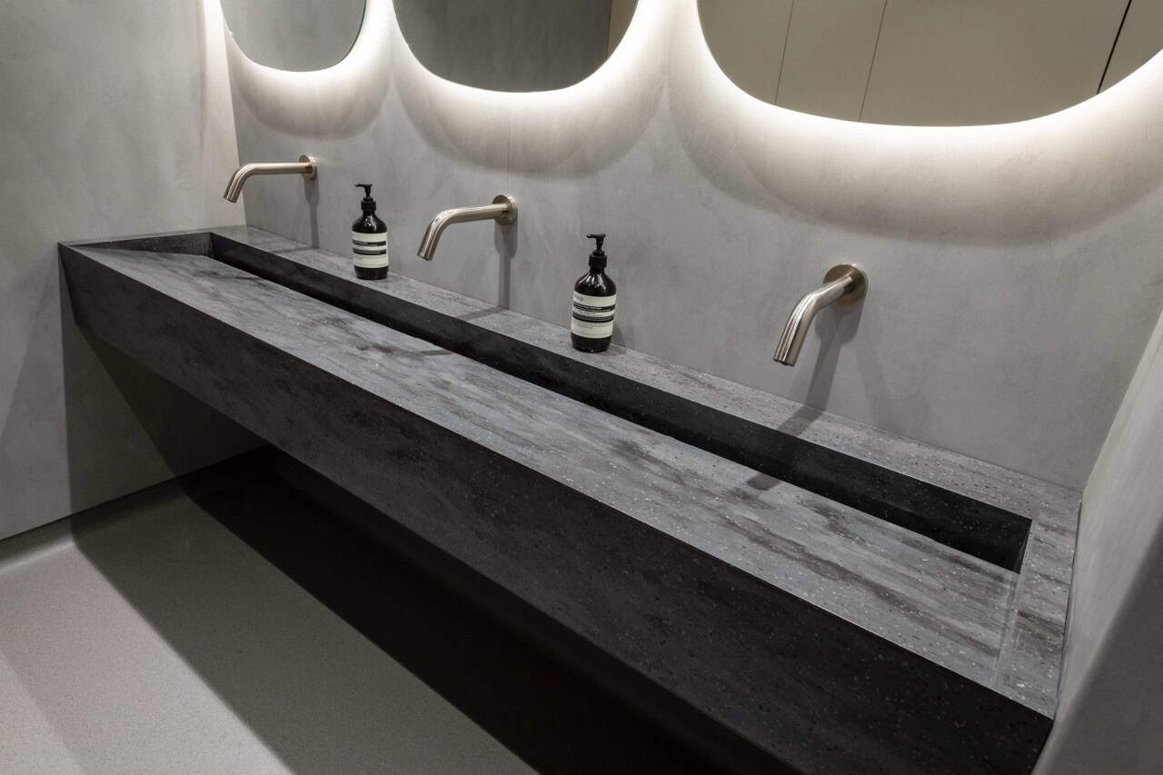 SOLID SURFACE WASH TROUGHS