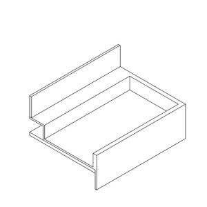 Cross section of solid surface Prism wash trough