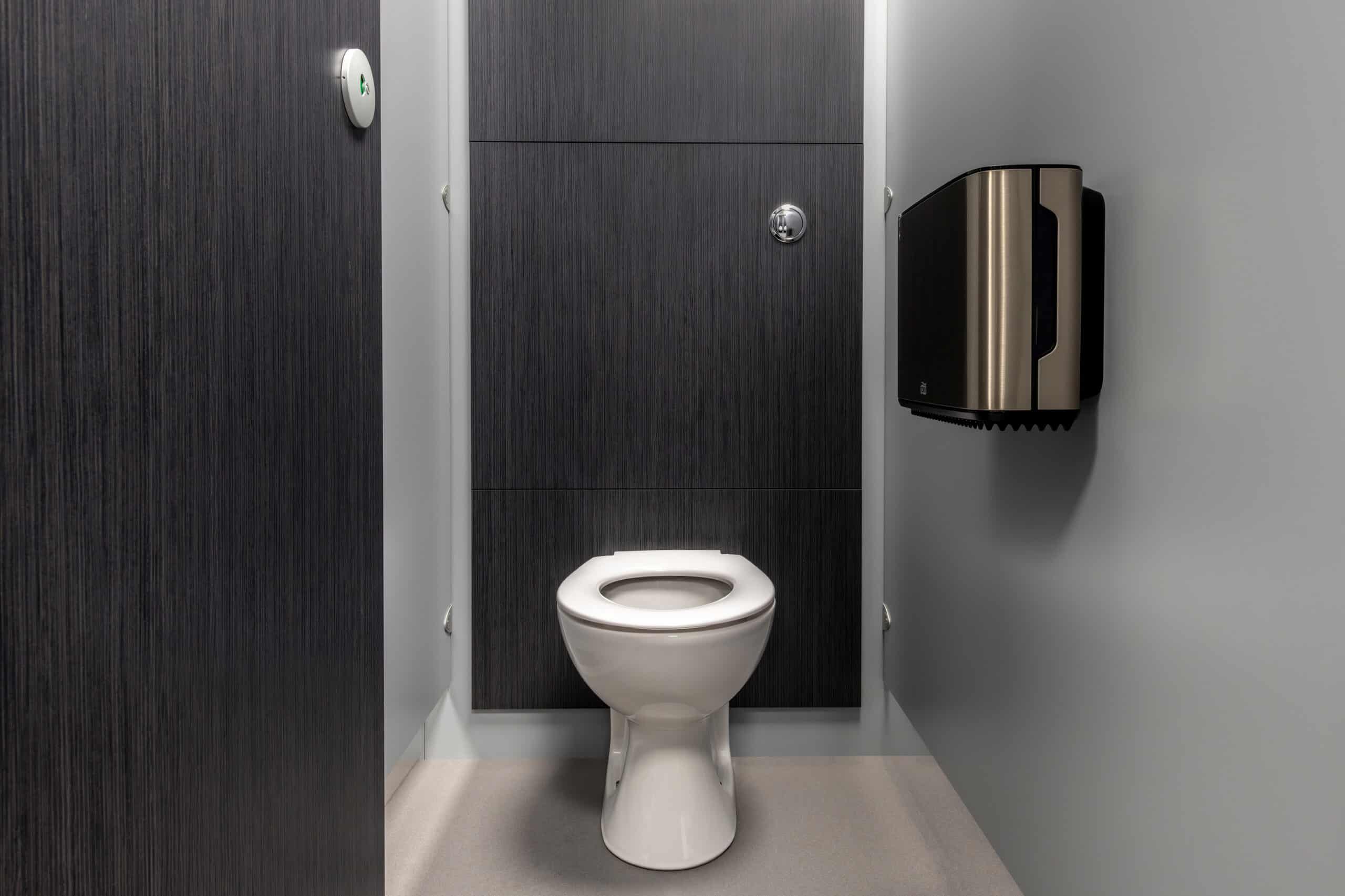 Modern washroom featuring CGL duct panels and a clean, functional design.